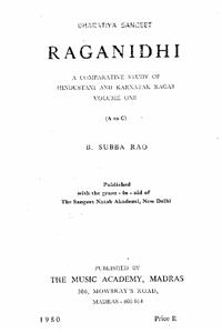 Bharatiya Sangeet Raganidhi A Comparative Study of Hindustani And Karnatak Ragas