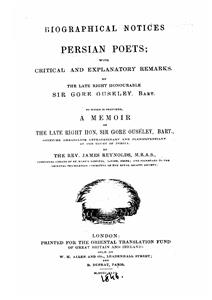 Biographical Notices Of Persian Poets