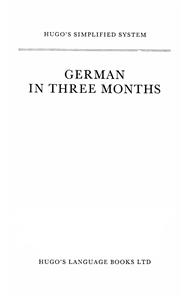 German in Three Months