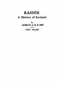 Kasheer Being A History of Kashmir