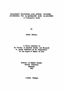 Maqamat (Stations) And Ahwal (States) According To Al-Qushayri And Al-Hujwiri