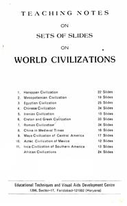 Teaching Notes on Sets of Slides on World Civilizations
