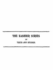 The Kashmir Series Of Texts And Studies
