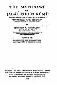 The Mathnawi Of Jalaluddin Rumi