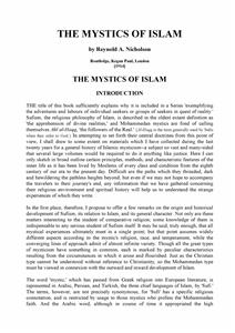 The Mystics Of Islam